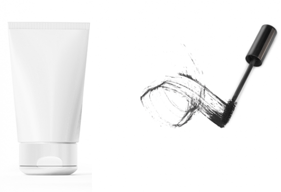 cream and eyeliner